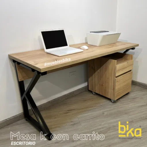 ESCRITORIO mesa k con carrito archivador con ruedas