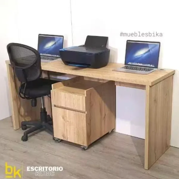 escritorio con carrito archivador