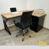 escritorio en ele con silla moderno