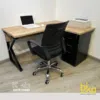 escritorio en ele con silla moderno