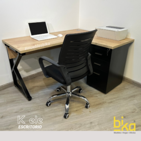 escritorio en ele con silla moderno