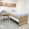 cama justin con escritorio y repisa flotante