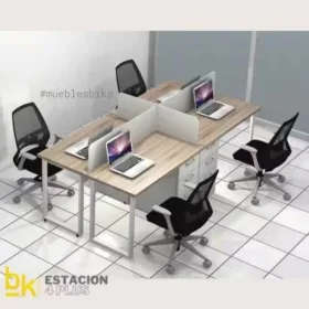 escritorios con Estación 4 Plus empresas con sillas