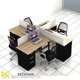 Estación de Trabajo Max Cuadratto con sillas ergonómicas