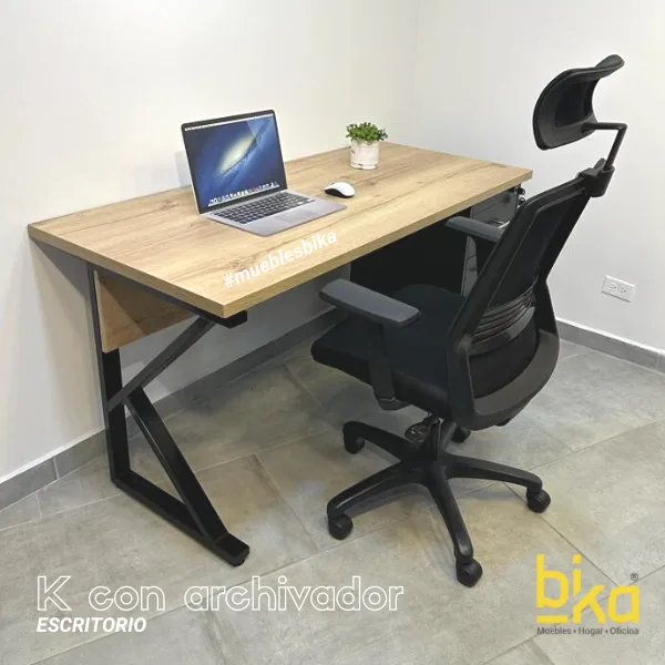 ESCRITORIO K con archivador negro