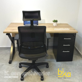 Escritorio K con archivador metalico