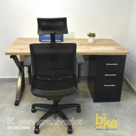Escritorio K con archivador metalico