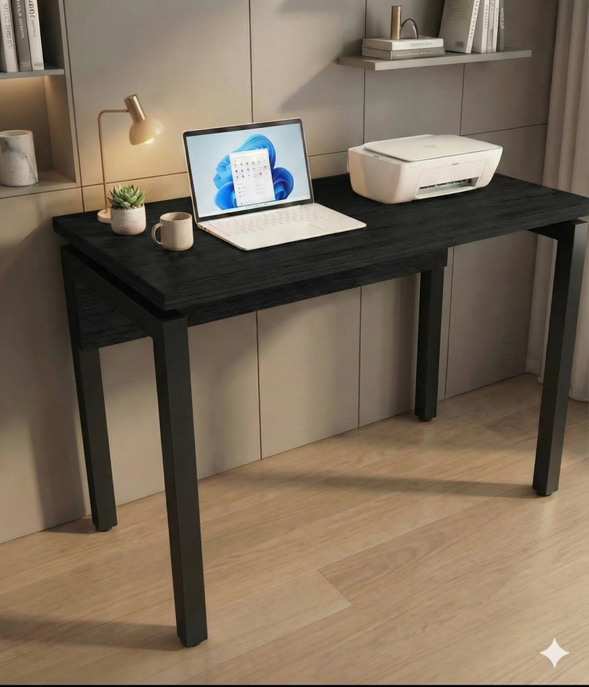 escritorio enne tipo mesa patas negras