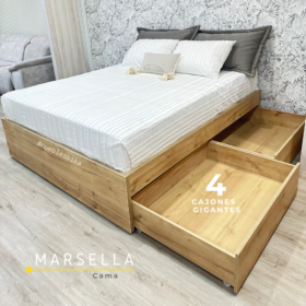 Cama con 4 cajones gigantes