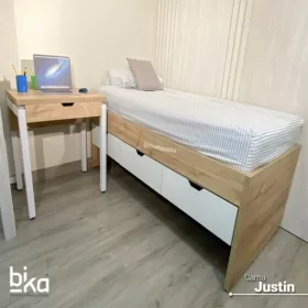 Cama Justin + 3 cajones + Escritorio