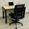 escritorio enne con archivador metalico negro con llave