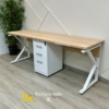 escritorio doble con archivador central