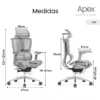 Silla de escritorio presidente Apex color gris