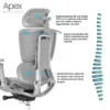 Silla de escritorio presidente Apex color gris con ruedas