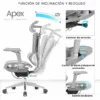 Silla de escritorio presidente Apex color gris con malla