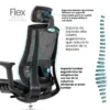 Silla Ergonómica Flex con malla color negro