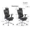 Silla de Escritorio Karin negra medidas