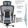 Silla Ergonómica Karin gris