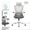 Silla de Escritorio Presidente Lalo gris giratoria