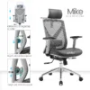 Silla de Escritorio Rresidente Mike gris