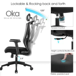 Silla de Escritorio Oka negra giratoria