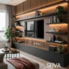 Centro de Entretenimiento Seiva moderno para el tv y adornos en casa