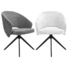 Silla auxiliar Praga giratoria en sus dos colores disponibles: gris y blanca