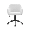 silla de escritorio tapizada gris vista frontal