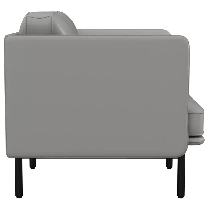 Sofá Turín moderno de 1 puesto taupe visto de lado, 70 cm de fondo