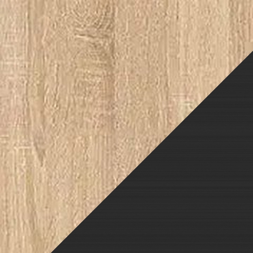 Muestra del color Natural con Negro – estación de trabajo con 3 puestos cuadratto – Muebles Bika